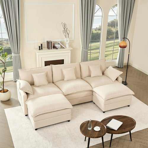 Stylish U-Shaped Modular Cloud Sofa